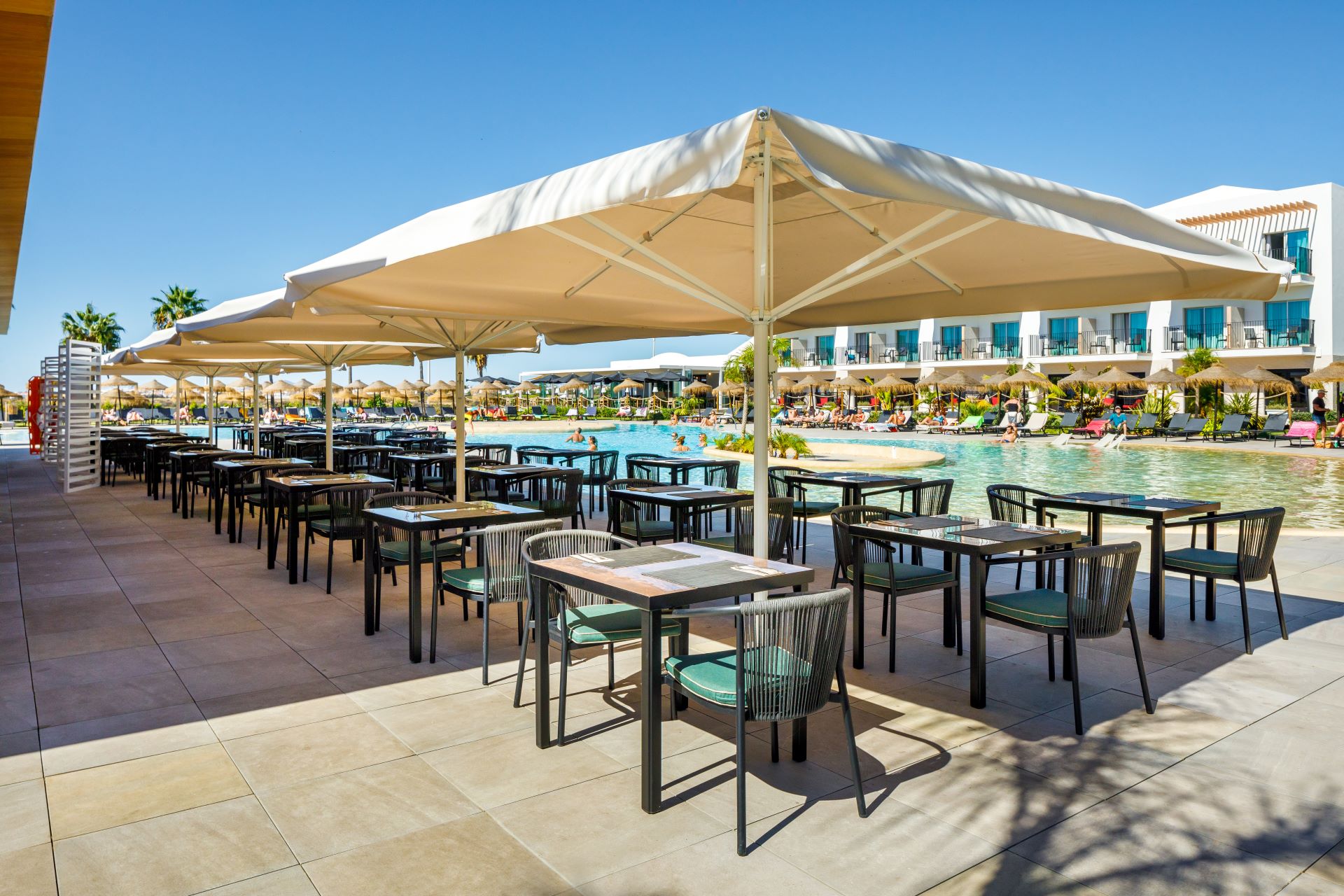 Grill area pool view